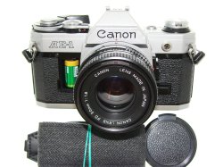 Canon AE-1 35mm SLR Film Manual Camera with Canon 50mm F/1.8 FD Lens