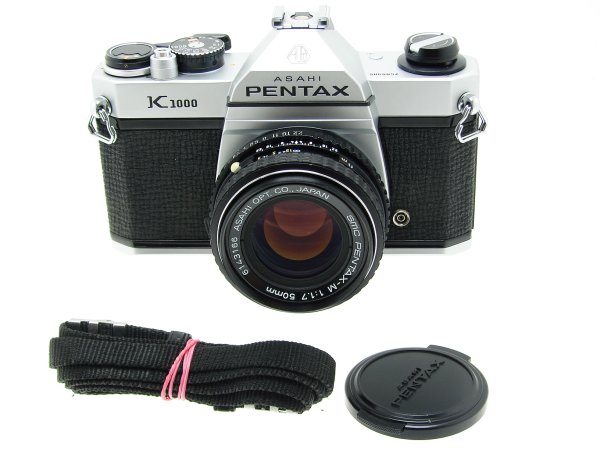 Pentax K1000 35mm Film SLR Manual Camera + Pentax-M 50mm F/1.7 SMC Lens
