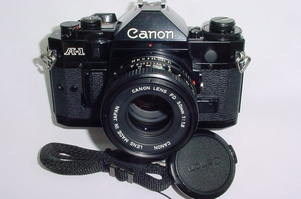 Canon A-1 35mm SLR Film Manual Camera with Canon 50mm F/1.8 FD Lens