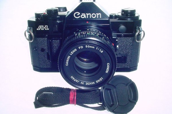 Canon A-1 35mm SLR Film Manual Camera with Canon 50mm F/1.8 FD Lens