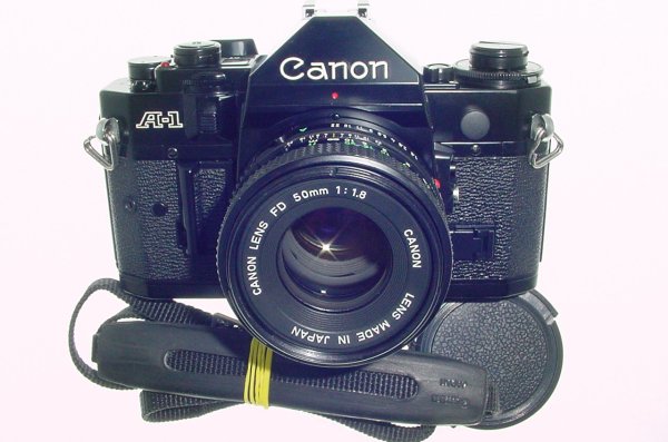 Canon A-1 35mm SLR Film Manual Camera with Canon 50mm F/1.8 FD Lens