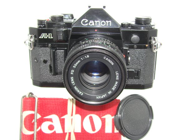 Canon A-1 35mm SLR Film Manual Camera with Canon 50mm F/1.8 FD Lens