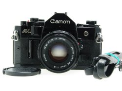 Canon A-1 35mm SLR Film Manual Camera with Canon 50mm F/1.8 FD Lens