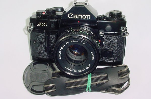 Canon A-1 35mm SLR Film Manual Camera with Canon 50mm F/1.8 FD Lens