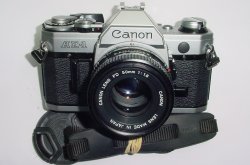 Canon AE-1 35mm SLR Film Manual Camera with Canon 50mm F/1.8 FD Lens