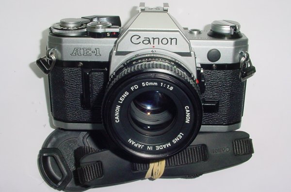 Canon AE-1 35mm SLR Film Manual Camera with Canon 50mm F/1.8 FD Lens