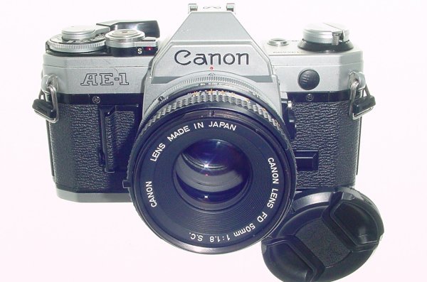 Canon AE-1 35mm SLR Film Manual Camera with Canon 50mm F/1.8 FD Lens