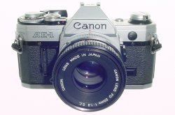 Canon AE-1 35mm SLR Film Manual Camera with Canon 50mm F/1.8 FD Lens