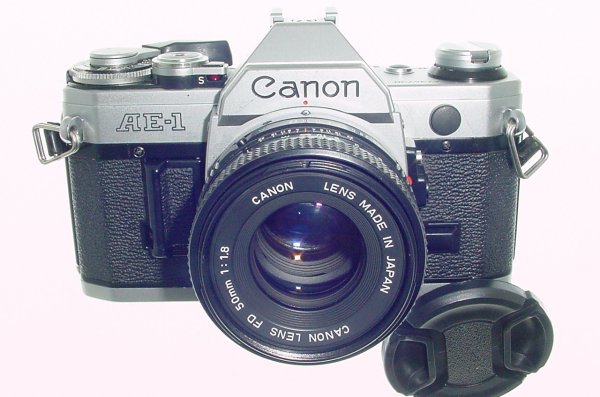 Canon AE-1 35mm SLR Film Manual Camera with Canon 50mm F/1.8 FD Lens