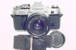 Canon AE-1 35mm SLR Film Manual Camera with Canon 50mm F/1.8 FD Lens