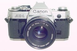 Canon AE-1 35mm SLR Film Manual Camera with Canon 50mm F/1.8 FD Lens