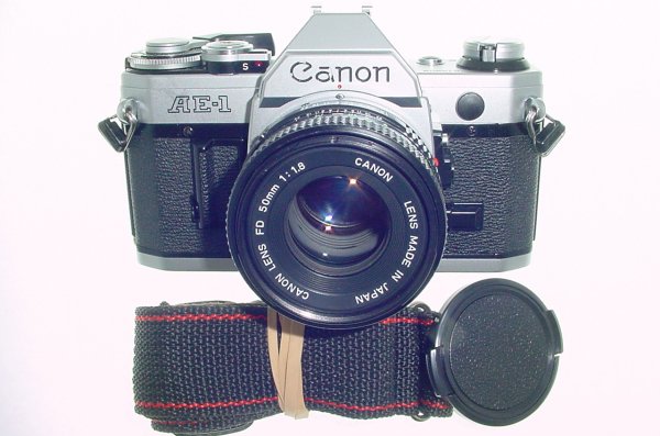 Canon AE-1 35mm SLR Film Manual Camera with Canon 50mm F/1.8 FD Lens