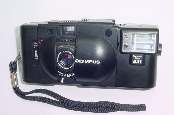 Olympus XA 35mm Film Rangefinder Camera with F.Zuiko 35mm F/2.8 Lens + A11 Flash