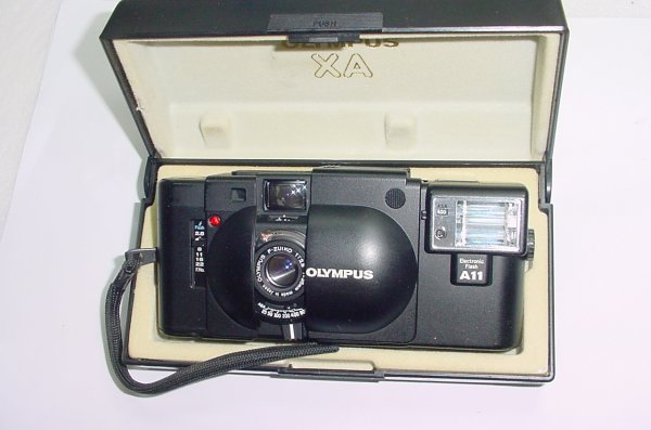 Olympus XA 35mm Film Rangefinder Camera with F.Zuiko 35mm F/2.8 Lens + A11 Flash