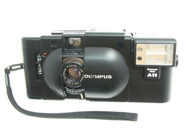 Olympus XA 35mm Film Rangefinder Camera with F.Zuiko 35mm F/2.8 Lens + A11 Flash