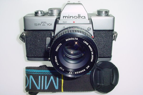 minolta SRT101 35mm Film Manual SLR Camera with Minolta 50/1.7 MD Lens