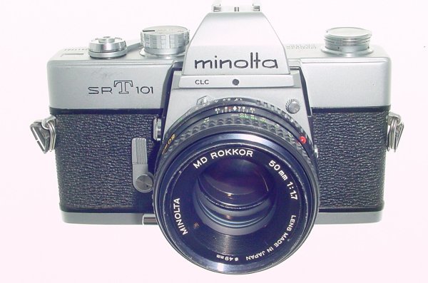 minolta SRT101 35mm Film Manual SLR Camera with Minolta 50/1.7 MD Lens