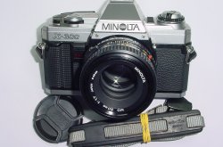 Minolta X-300 35mm Film SLR Manual Camera + Minolta 50mm F/1.7 MD Lens - Black