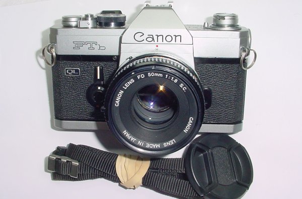 Canon FTb QL 35mm Film SLR Manual Camera with Canon 50mm F/1.8 FD S.C. Lens