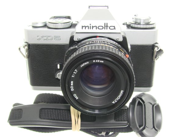 minolta XD 5 35mm Film SLR Manual Camera with Minolta 50mm f/1.7 MD Lens