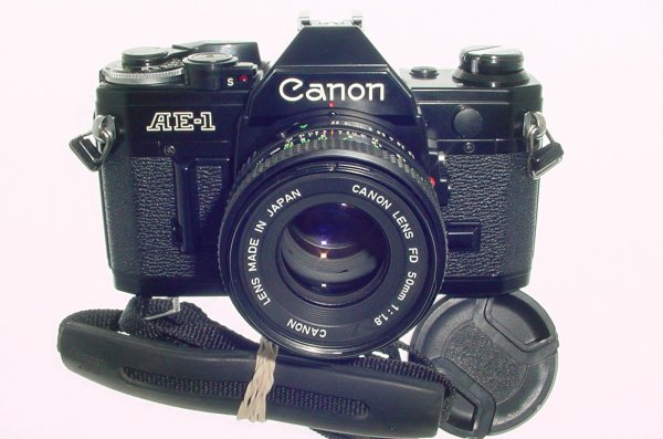 Canon AE-1 35mm SLR Film Manual Camera with Canon 50mm F/1.8 FD Lens