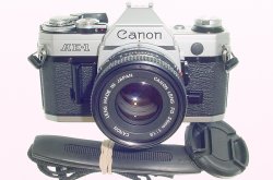 Canon AE-1 35mm SLR Film Manual Camera with Canon 50mm F/1.8 FD Lens