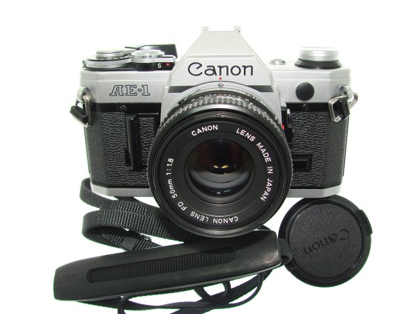 Canon AE-1 35mm SLR Film Manual Camera with Canon 50mm F/1.8 FD Lens