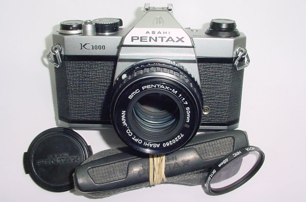 Pentax K1000 35mm Film SLR Manual Camera with Pentax-M 50mm F/1.7 SMC Lens
