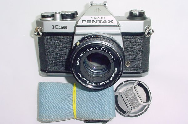 Pentax K1000 35mm Film SLR Manual Camera with Pentax-M 50mm F/1.7 SMC Lens