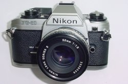 Nikon FG-20 35mm Film SLR Manual Camera with Nikon 50mm F/1.8 Series E Lens