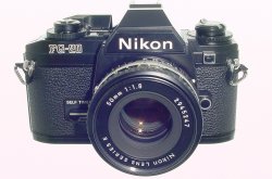 Nikon FG-20 35mm Film SLR Manual Camera with Nikon 50mm F/1.8 Series E Lens
