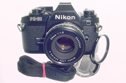 Nikon FG-20 35mm Film SLR Manual Camera with Nikon 50mm F/1.8 Series E Lens