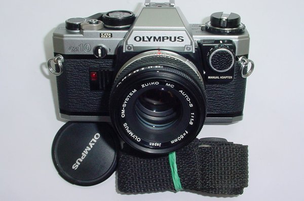 Olympus OM10 35mm Film SLR Manual Camera with Olympus 50/1.8 Zuiko Lens + MA