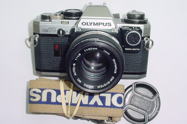 Olympus OM10 35mm Film SLR Manual Camera with Olympus 50/1.8 Zuiko Lens + MA