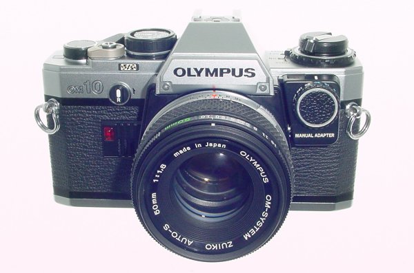 Olympus OM10 35mm Film SLR Manual Camera with Olympus 50/1.8 Zuiko Lens + MA