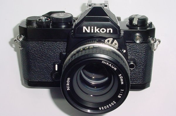 Nikon FM 35mm Film SLR Manual Camera with Nikon 50/1.8 Nikkor AI Lens - Black