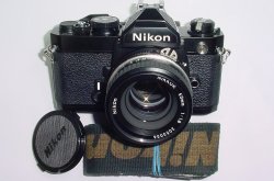 Nikon FM 35mm Film SLR Manual Camera with Nikon 50/1.8 Nikkor AI Lens - Black