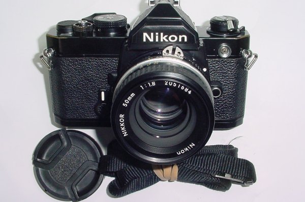 Nikon FM 35mm Film SLR Manual Camera with Nikon 50/1.8 Nikkor AI Lens - Black