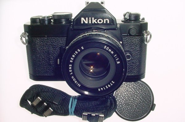 Nikon FM 35mm Film SLR Manual Camera + Nikon 50mm f/1.8 Series E AIs Lens