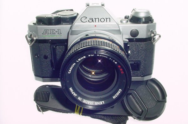 Canon AE-1 Program 35mm SLR Film Manual Camera with Canon 50mm F/1.4 FD Lens