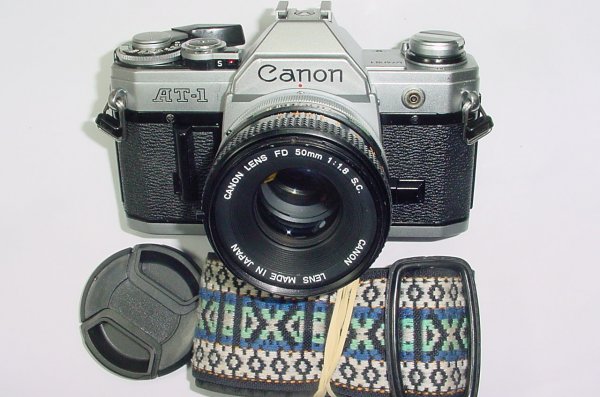 Canon AT-1 35mm SLR Film Manual Camera with Canon 50mm F/1.8 FD S.C. Lens