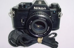 Nikon EM 35mm Film SLR Manual Camera with Nikon 50mm F1.8 Series E Pancake Lens