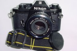Nikon EM 35mm Film SLR Manual Camera with Nikon 50mm F1.8 Series E Pancake Lens