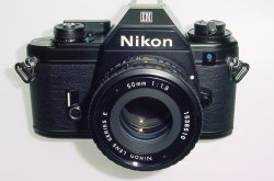 Nikon EM 35mm Film SLR Manual Camera with Nikon 50mm F1.8 Series E Pancake Lens