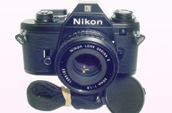 Nikon EM 35mm Film SLR Manual Camera with Nikon 50mm F1.8 Series E Pancake Lens