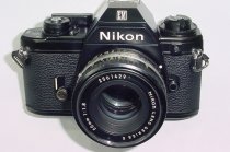 Nikon EM 35mm Film SLR Manual Camera with Nikon 50mm F1.8 Series E Pancake Lens