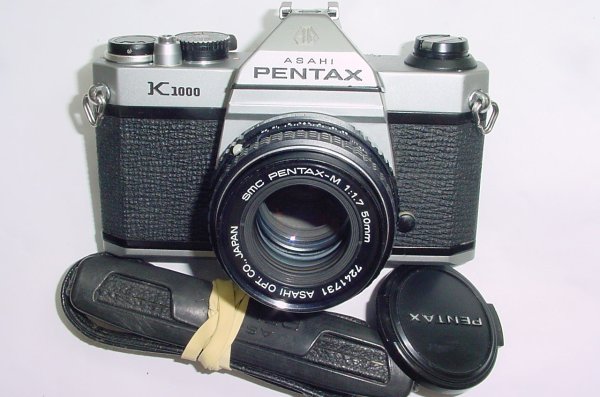 Pentax K1000 35mm Film SLR Manual Camera with Pentax-A 50mm F/1.7 SMC Lens