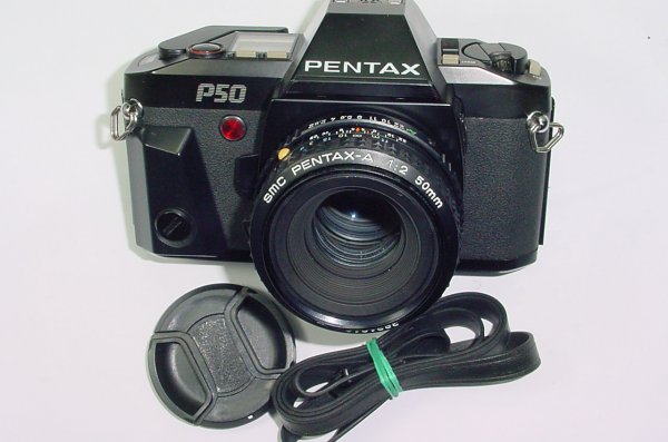 Pentax P50 35mm Film SLR Manual Camera with Pentax-A 50mm F/2 SMC Lens