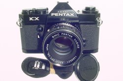 Pentax KX 35mm Film SLR Manual Camera with ASAHI 55mm F/1.8 SMC Lens in Black