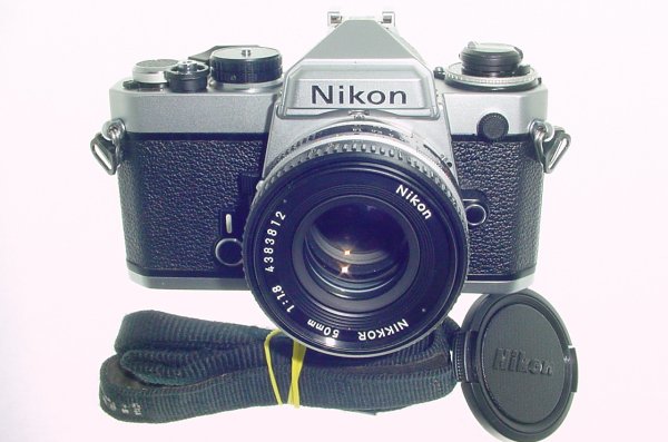 Nikon FE 35mm Film SLR Manual Camera + Nikon 50/1.8 AIs Nikkor Pancake Lens